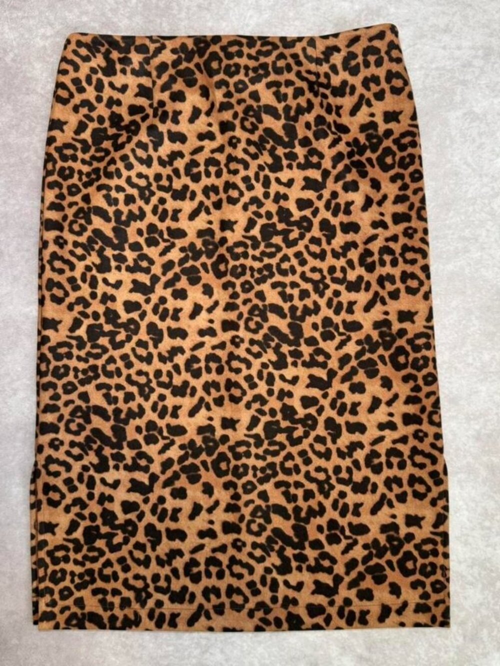 Leopard Print Pencil Skirt - Black and Tan - Picture 2 of 4